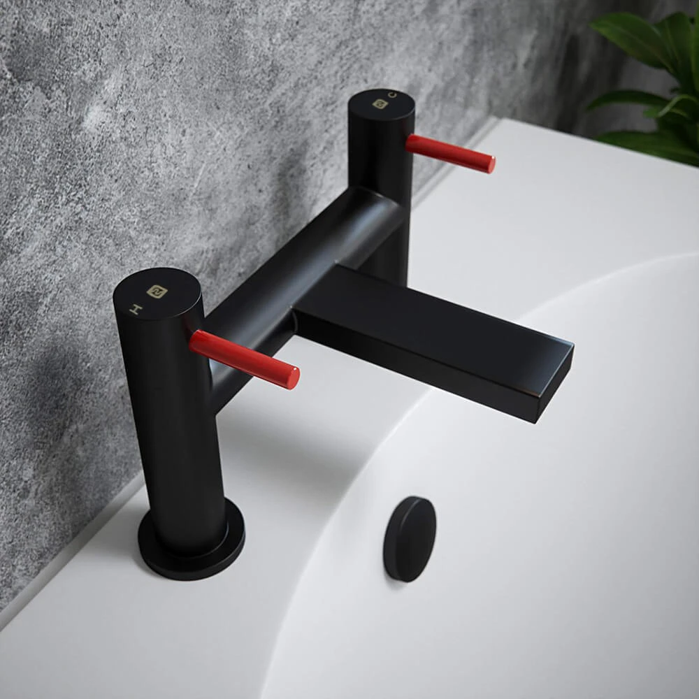 The Tap Factory Vibrance Vanto Black Deck Mounted Bath Filler With Ivory Handles 10 The Tap Factory Vibrance Vanto Black Deck Mounted Bath Filler With Ivory Handles - Image 8