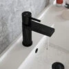 The Tap Factory Vibrance Vanto Black Mono Basin Mixer With Brushed Copper Handle And Basin Waste