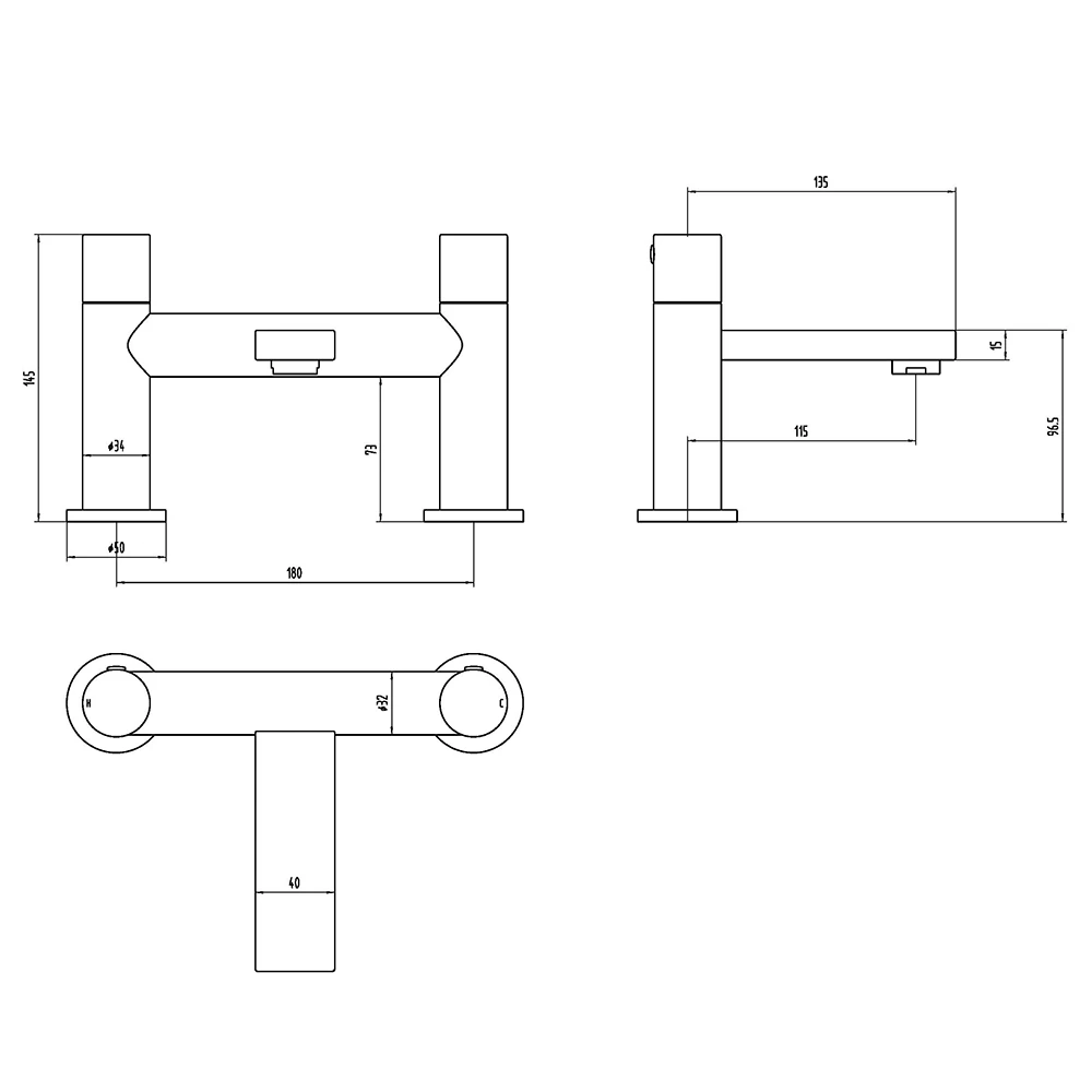 The Tap Factory Vibrance Polished Copper Deck Mounted Bath Filler With Vanto Black Handles 9 The Tap Factory Vibrance Polished Copper Deck Mounted Bath Filler With Vanto Black Handles - Image 7