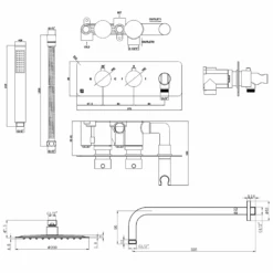 The Tap Factory Vibrance Copper WRAS Approved Concealed Thermostatic Shower Valve With Fixed Shower Head And Shower Handset 9 The Tap Factory Vibrance Copper WRAS Approved Concealed Thermostatic Shower Valve With Fixed Shower Head And Shower Handset -Vado Sale Store tap factory vibrance shower set tech 2