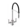 Abode Atlas Professional Twin Lever Mono Pull Out Kitchen Tap - Brushed Nickel & Black -Vado Sale Store tat1248 cutout
