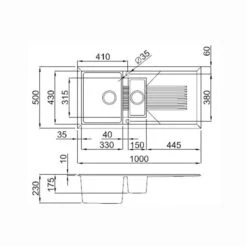 Reginox Tekno White Granite Composite 1.5 Bowl Kitchen Sink With Reversible Drainer & Waste Kit - 1000 X 500mm -Vado Sale Store tekno475 tech 1