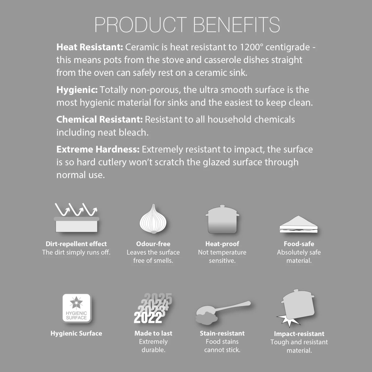 Thomas Denby Legacy Belfast 1 Bowl Gloss White Ceramic Kitchen Sink With Tap Ledge & Chrome Waste - 795 X 500mm 5 Thomas Denby Legacy Belfast 1 Bowl Gloss White Ceramic Kitchen Sink With Tap Ledge & Chrome Waste - 795 X 500mm - Image 3