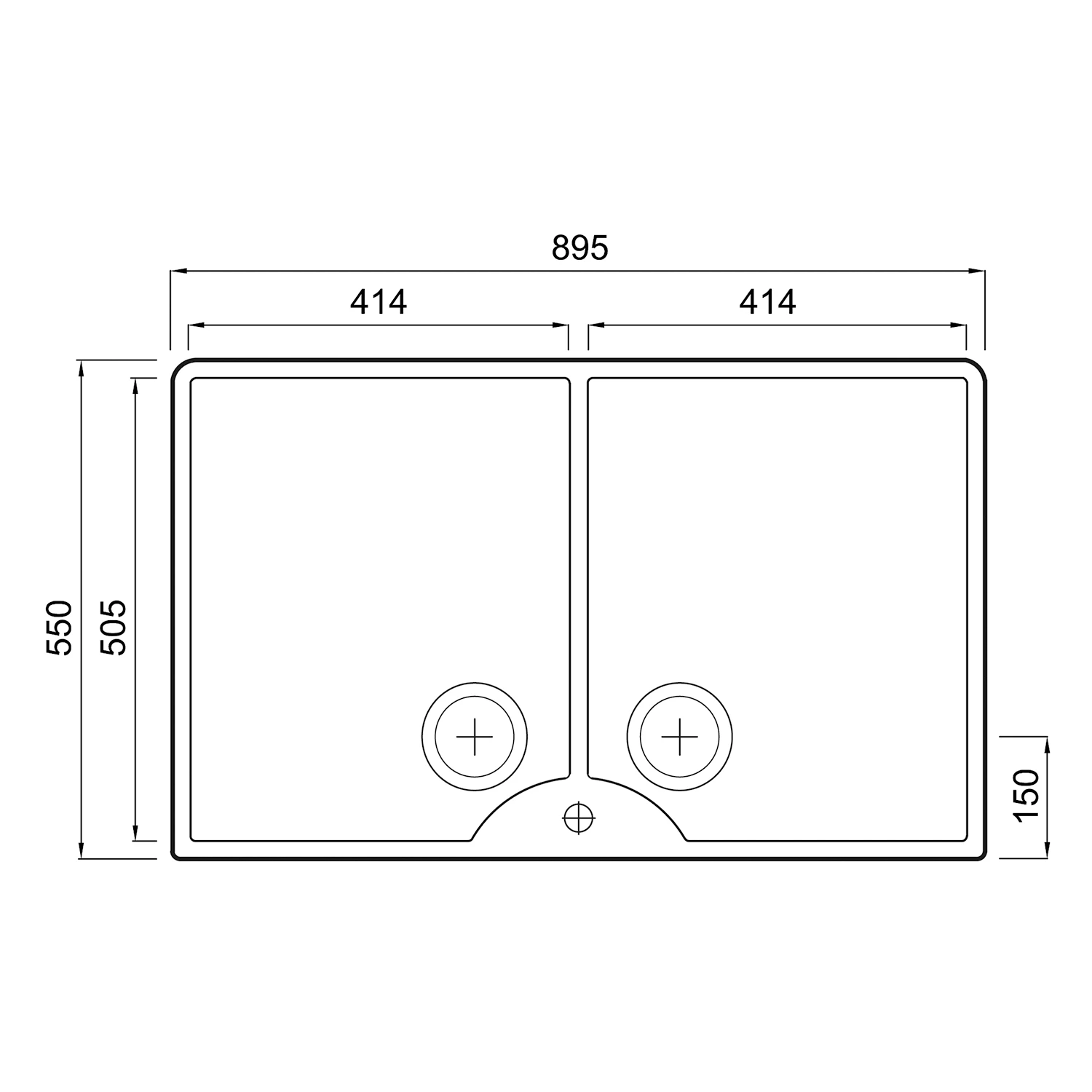 Thomas Denby Heritage Double Belfast Large 2 Bowl White Ceramic Kitchen Sink & Bronze Waste - 895 X 550mm 5 Thomas Denby Heritage Double Belfast Large 2 Bowl White Ceramic Kitchen Sink & Bronze Waste - 895 X 550mm - Image 3