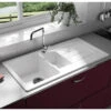 Thomas Denby Jarla 1.5 Bowl Gloss White Ceramic Kitchen Sink With Reversible Drainer - 1000 X 500mm 2 Thomas Denby Jarla 1.5 Bowl Gloss White Ceramic Kitchen Sink With Reversible Drainer - 1000 X 500mm -Vado Sale Store thomas denby jarla 1 5 bowl ceramic sink lifestyle