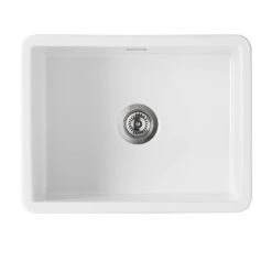 Thomas Denby Metro Large 1 Bowl Inset Or Undermount Matt Sea Mist Ceramic Kitchen Sink - 595 X 460mm 14 Thomas Denby Metro Large 1 Bowl Inset Or Undermount Matt Sea Mist Ceramic Kitchen Sink - 595 X 460mm -Vado Sale Store thomas denby large 1 bowl white ceramic sink cutout 1