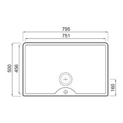 Thomas Denby Legacy Belfast 1 Bowl Gloss White Ceramic Kitchen Sink With Tap Ledge & Chrome Waste - 795 X 500mm 9 Thomas Denby Legacy Belfast 1 Bowl Gloss White Ceramic Kitchen Sink With Tap Ledge & Chrome Waste - 795 X 500mm -Vado Sale Store thomas denby legacy 800t belfast 1 bowl ceramic sink tech drawing
