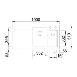 Thomas Denby Lydian Chef 1.5 Bowl Black Satin Ceramic Kitchen Sink & Chrome Presto Automatic Waste With Right Hand Drainer - 1000 X 510mm -Vado Sale Store thomas denby lydian chef ceramic kitchen sink lifestyle 2