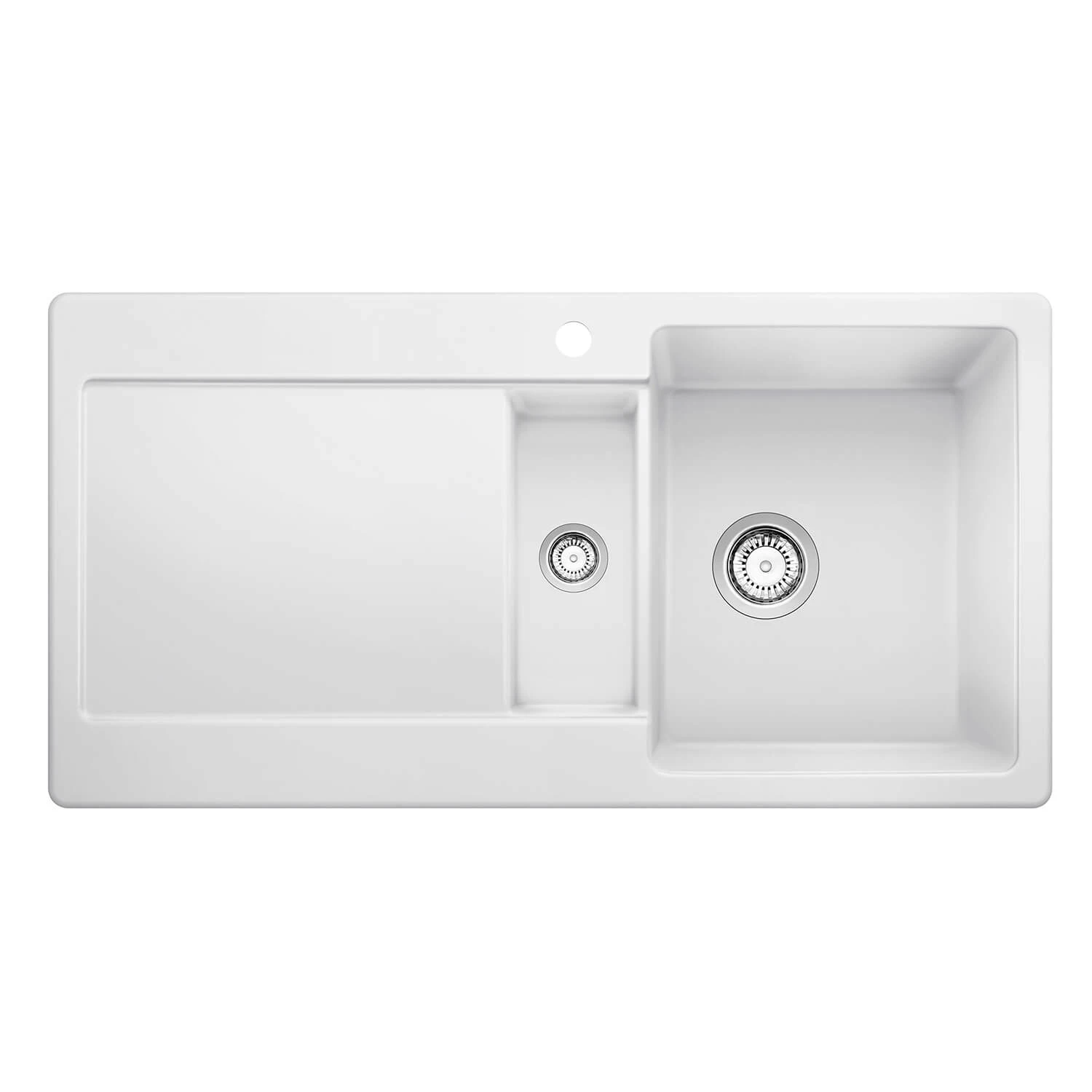 Thomas Denby Melody Pro 1.5 Bowl Gloss White Ceramic Kitchen Sink & Regency Copper Presto Automatic Waste With Reversible Drainer - 1000 X 510mm 5 Thomas Denby Melody Pro 1.5 Bowl Gloss White Ceramic Kitchen Sink & Regency Copper Presto Automatic Waste With Reversible Drainer - 1000 X 510mm - Image 3