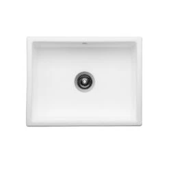 Thomas Denby Oxford Belfast 1 Bowl Gloss White Ceramic Kitchen Sink & Polished Nickel Waste - 595 X 465mm 10 Thomas Denby Oxford Belfast 1 Bowl Gloss White Ceramic Kitchen Sink & Polished Nickel Waste - 595 X 465mm -Vado Sale Store thomas denby oxford belfast 1 bowl ceramic sink cutout