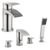 Proflow Tiera Basin Mixer With Clicker Waste & 4 Hole Bath Shower Mixer Value Pack -Vado Sale Store tiera basin 4th combo