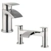 Proflow Tiera Basin Mixer With Clicker Waste & Bath Filler Value Pack