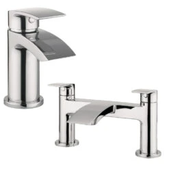 Proflow Tiera Basin Mixer With Clicker Waste & Bath Filler Value Pack