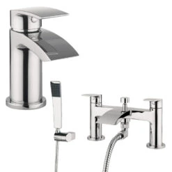 Proflow Tiera Basin Mixer With Clicker Waste & Bath Shower Mixer Value Pack