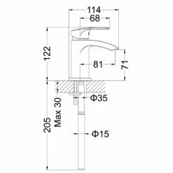 Proflow Tiera Small Waterfall Basin Mixer With Clicker Waste -Vado Sale Store tiera mini basin mixer tech