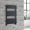Brenton Avezzano Matt Black Flat Panel Heated Towel Rail - 800 X 450mm -Vado Sale Store tis2132 lifestyle 2 v2