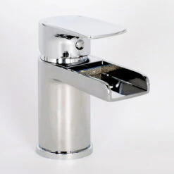 Vellamo Tugela Mini Waterfall Basin Mixer With Clicker Waste