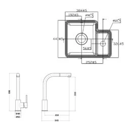 Reginox Tuscany 1.5 Bowl Undermount Ceramic Sink & Waste Kit And Vellamo Savu Mono Pull Out Kitchen Mixer -Vado Sale Store tuscany kta007 tech