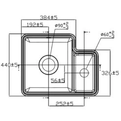 Reginox Tuscany 1.5 Bowl Undermount Ceramic Sink & Waste Kit And Vellamo Caspian Dual Lever Mono Kitchen Mixer -Vado Sale Store tuscany line drawing