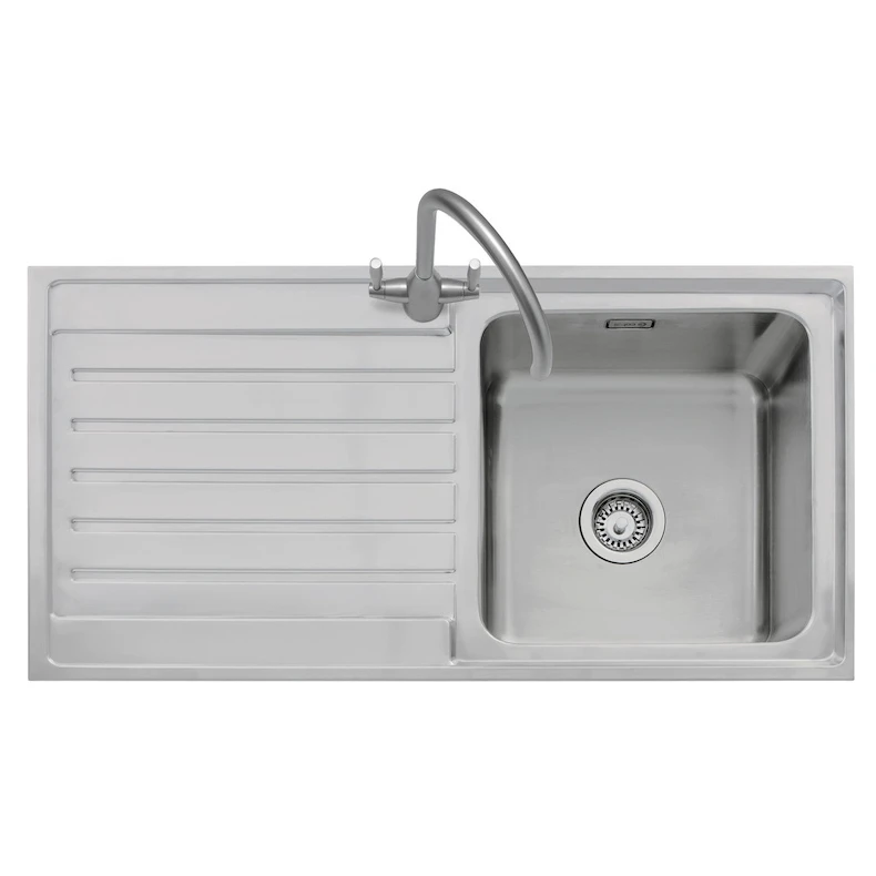 Caple Vanga 1 Bowl Satin Stainless Steel Sink & Waste Kit With Left Hand Drainer - 1000 X 500mm 4 Caple Vanga 1 Bowl Satin Stainless Steel Sink & Waste Kit With Left Hand Drainer - 1000 X 500mm - Image 2