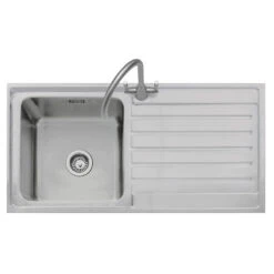 Caple Vanga 1 Bowl Satin Stainless Steel Sink & Waste Kit With Left Hand Drainer - 1000 X 500mm