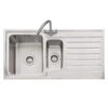 Caple Vanga 1.5 Bowl Satin Stainless Steel Sink & Waste Kit With Left Hand Drainer - 1000 X 500mm
