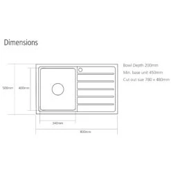 Caple Vanga 1 Bowl Satin Stainless Steel Sink & Waste Kit With Right Hand Drainer - 800 X 500mm -Vado Sale Store va90 tech
