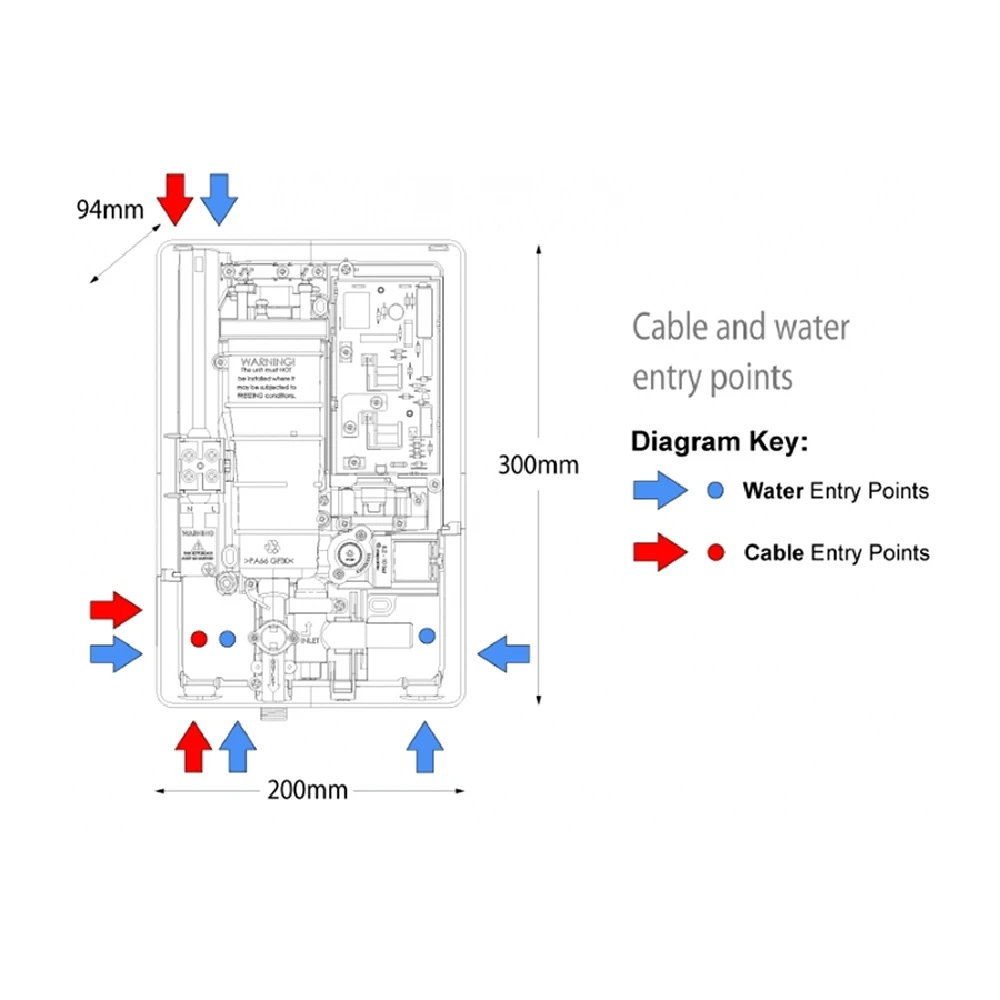 Vado Elegance Black Speckled & Chrome Electric Shower - 9.5kW 4 Vado Elegance Black Speckled & Chrome Electric Shower - 9.5kW - Image 2