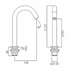 Vado I-tech Deck Mounted Infrared Spout -Vado Sale Store vado itech deck infrared basin spout dspoutcp tech