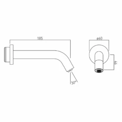 Vado I-tech Wall Mounted Infrared Spout 7 Vado I-tech Wall Mounted Infrared Spout -Vado Sale Store vado itech wall infrared basin spout wspoutcp tech