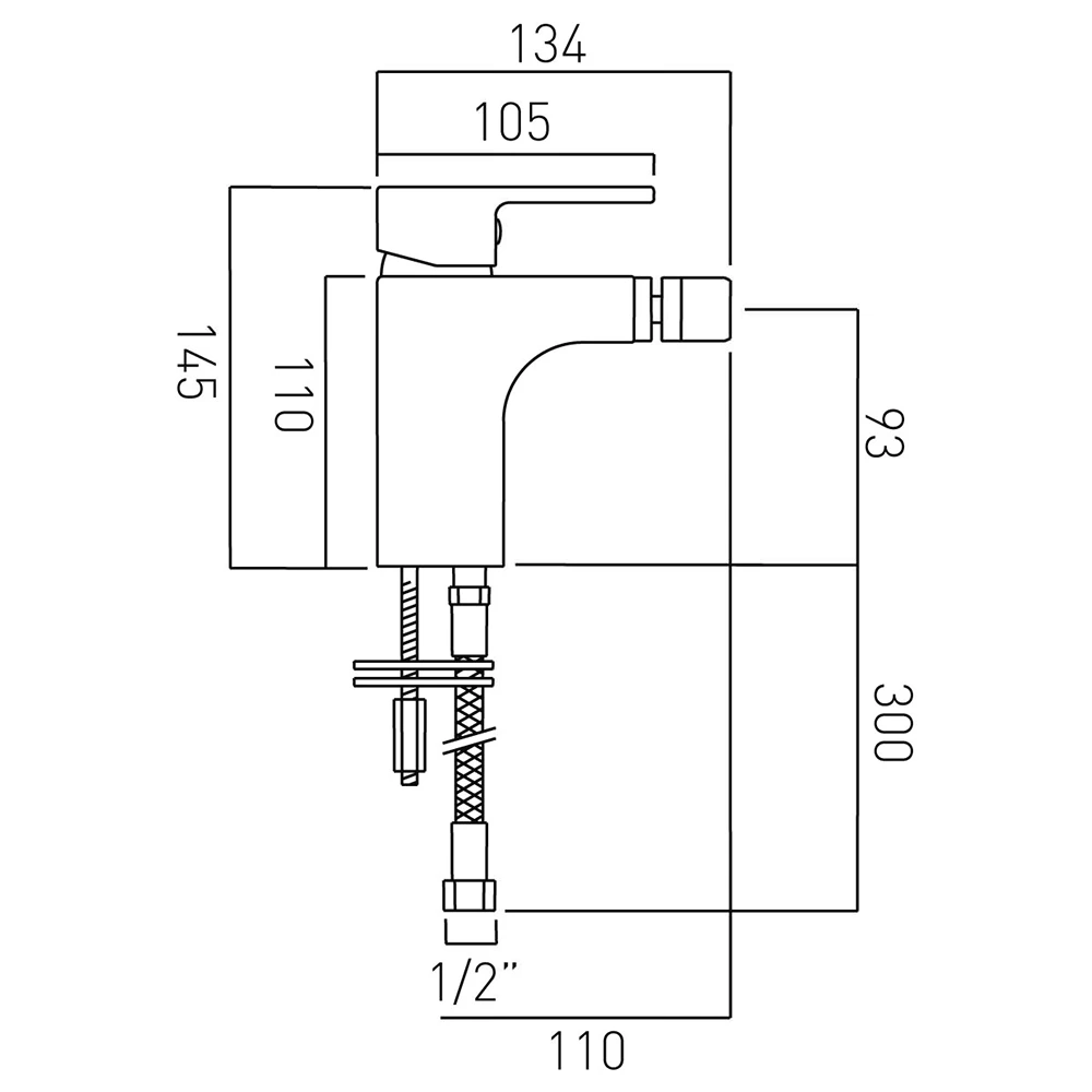 Vado Life Mono Bidet Mixer Minimum Without Pop Up Waste 4 Vado Life Mono Bidet Mixer Minimum Without Pop Up Waste - Image 2