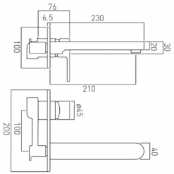 Vado Life Wall Mounted Single Lever Basin Mixer With Backplate 7 Vado Life Wall Mounted Single Lever Basin Mixer With Backplate -Vado Sale Store vado life wall 2 hole 230mm spout lif109sacp tech