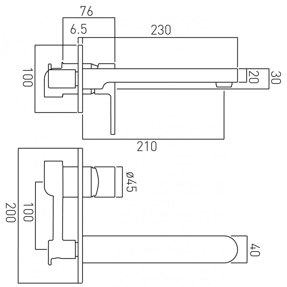 Vado Life Wall Mounted Single Lever Basin Mixer With Backplate 5 Vado Life Wall Mounted Single Lever Basin Mixer With Backplate - Image 3