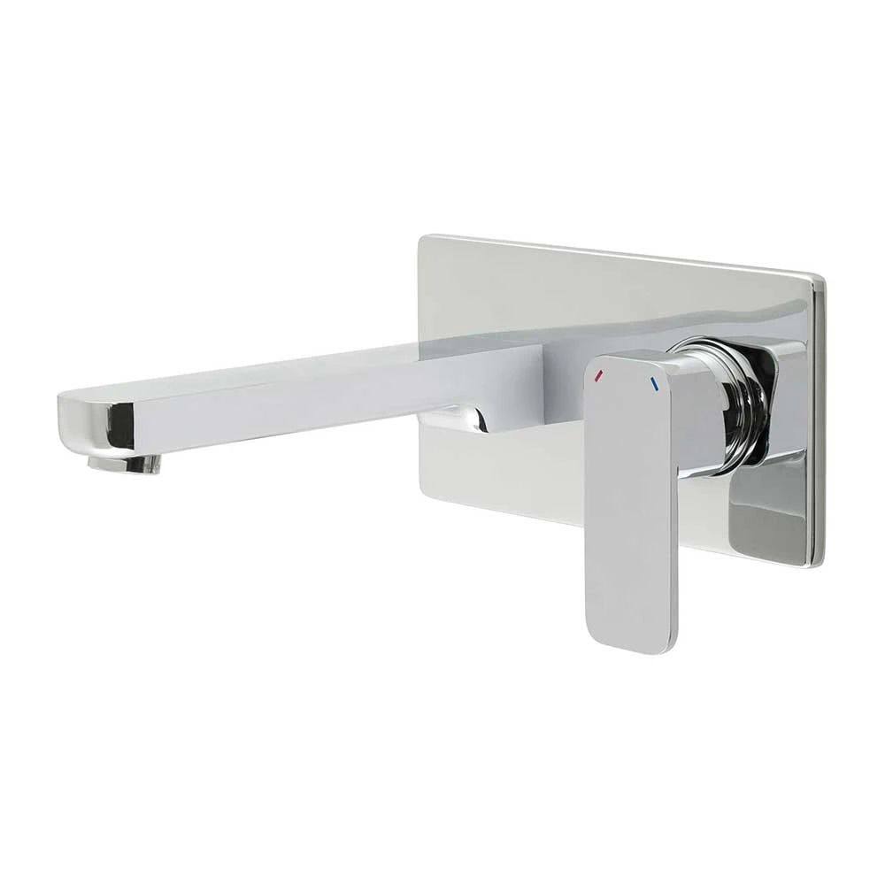 Vado Phase Wall Mounted 2 Hole Basin Mixer With Rectangular Backplate 4 Vado Phase Wall Mounted 2 Hole Basin Mixer With Rectangular Backplate - Image 2