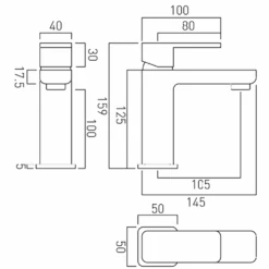 Vado Phase Single Lever Mono Basin Mixer -Vado Sale Store vado phase deck mono basin mixer technical drawing