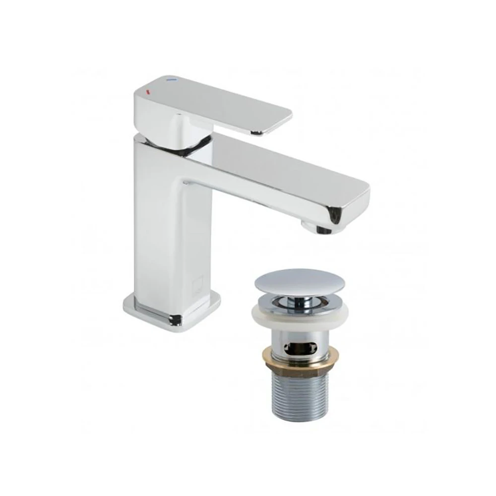 Vado Phase Single Lever Mini Mono Basin Mixer With Universal Clicker Waste 3 Vado Phase Single Lever Mini Mono Basin Mixer With Universal Clicker Waste