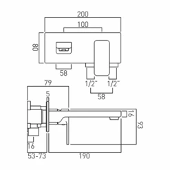 Vado Phase Wall Mounted 2 Hole Basin Mixer With Rectangular Backplate 7 Vado Phase Wall Mounted 2 Hole Basin Mixer With Rectangular Backplate -Vado Sale Store vado phase wall basin tap pha 109sa cp tech