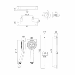 Vado Prima Exposed Thermostatic Shower Valve Package 1 -Vado Sale Store vado prima exposed thermostatic shower set tech 1