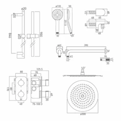 Vado Tablet Altitude 2 Outlet Concealed Thermostatic Shower Valve Package 7 Vado Tablet Altitude 2 Outlet Concealed Thermostatic Shower Valve Package -Vado Sale Store vado tablet altitude shower set tab1720alt tech