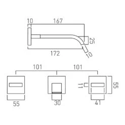 Vado Geo Wall Mounted 3 Hole Basin Mixer -Vado Sale Store vado technical specifications geo 109