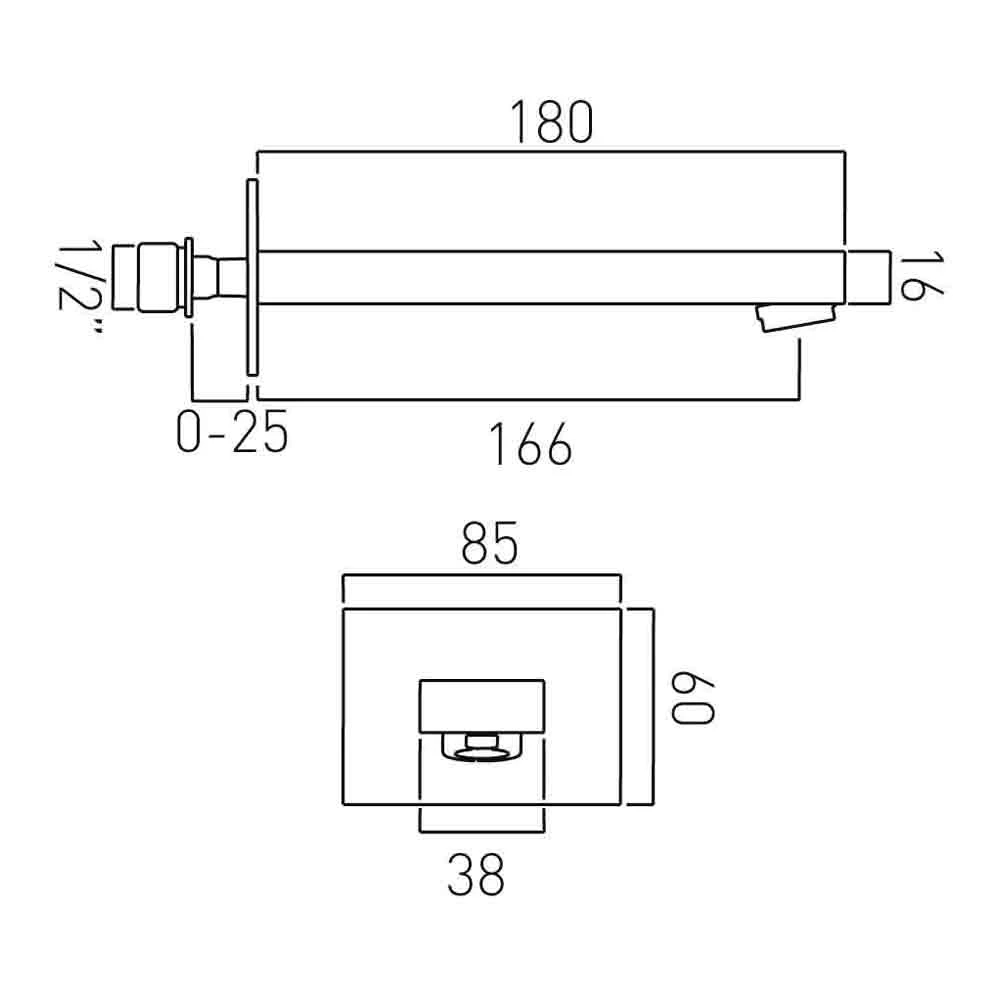 Vado Notion Wall Mounted Spout 4 Vado Notion Wall Mounted Spout - Image 2