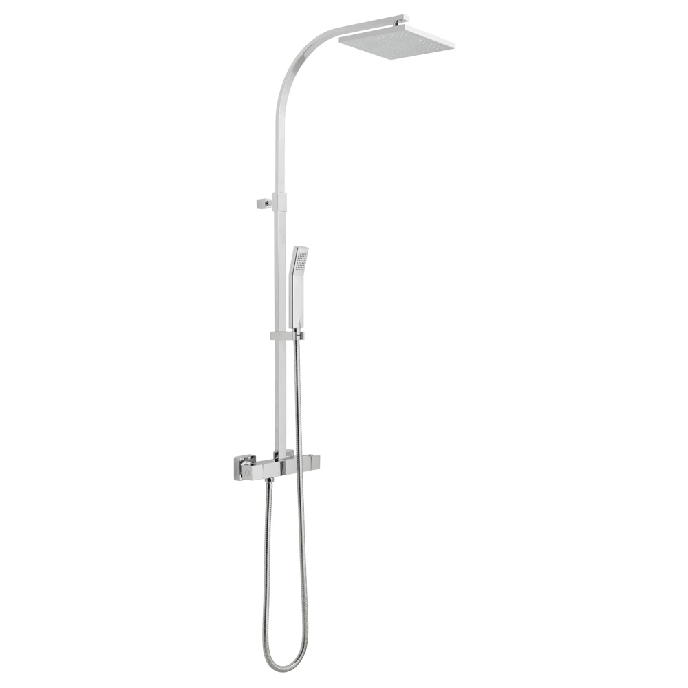 Vado Velo Square Thermostatic Shower Valve With Integrated Diverter & Rigid Riser Rail Kit 4 Vado Velo Square Thermostatic Shower Valve With Integrated Diverter & Rigid Riser Rail Kit - Image 2