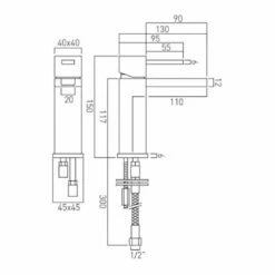 Vado Te Falls Waterfall Basin Mono Mixer -Vado Sale Store vadote tef100sbcp tech