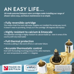 Butler & Rose Genevieve Concealed Thermostatic Shower Valve & Slide Rail Kit -Vado Sale Store valquest easy life 1