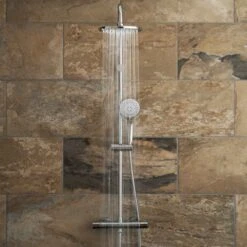 Vado Velo Thermostatic Shower Valve With Rigid Riser, Shower Head & Handset -Vado Sale Store vel 149 rrk sq div c p detail2