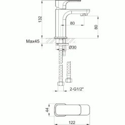 Vellamo Panache Small Basin Mixer With Clicker Waste -Vado Sale Store vel flsbas tech