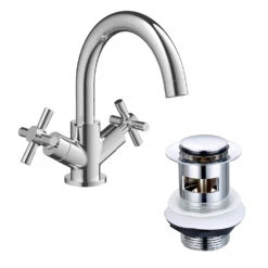 Vellamo Cross Basin Mixer Tap & Waste -Vado Sale Store velcross01 wa93b cutouts