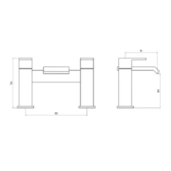 Vellamo Angel Waterfall Bath Filler -Vado Sale Store vellamo angel deck mounted bath technical drawing