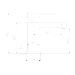 Vellamo Aspire Basin Mixer Tap & Waste 15 Vellamo Aspire Basin Mixer Tap & Waste -Vado Sale Store vellamo aspire basin mixer tap technical drawing