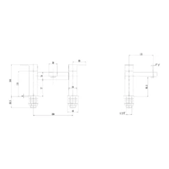 Vellamo Aspire Bath Filler Tap -Vado Sale Store vellamo aspire deck mounted bath filler technical drawing